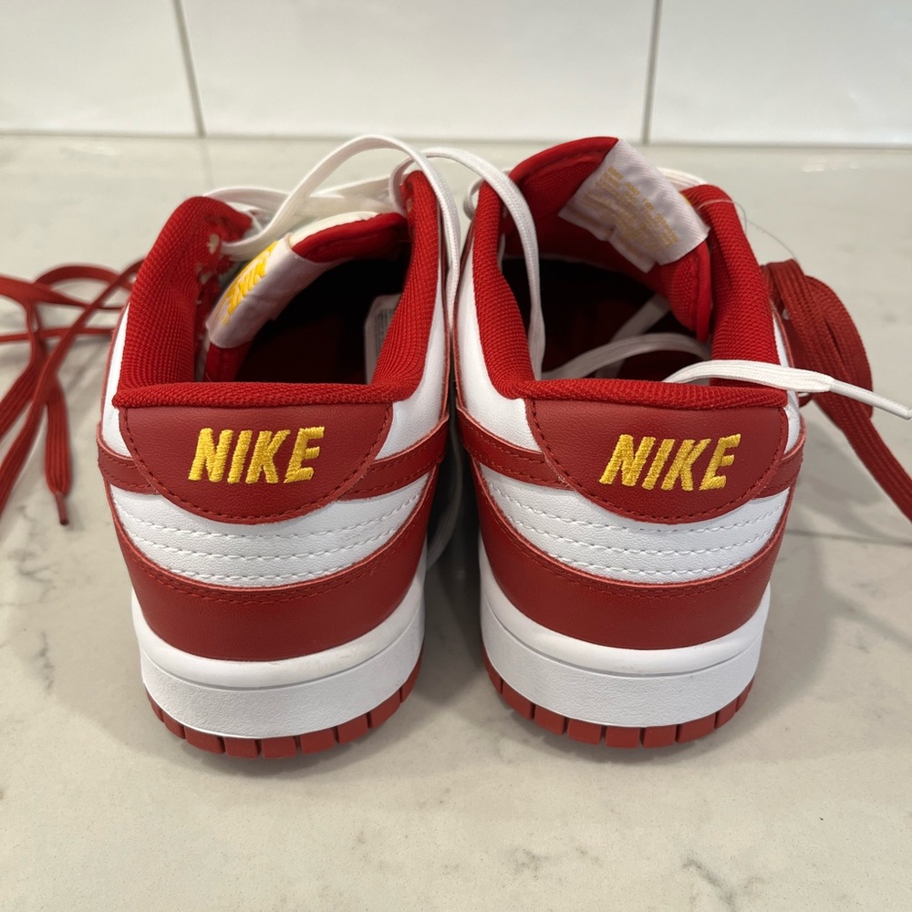 Nike Men's Red and White Sneakers - Picture 3 of 7